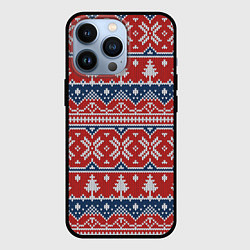 Чехол для iPhone 13 Pro New year pattern, цвет: 3D-черный