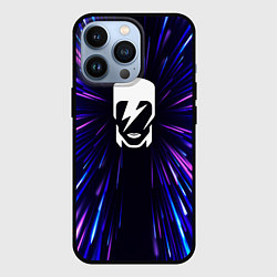 Чехол для iPhone 13 Pro David Bowie neon energy, цвет: 3D-черный