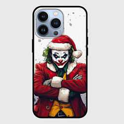 Чехол для iPhone 13 Pro Новогодний Джокер и серый снег, цвет: 3D-черный