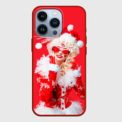 Чехол для iPhone 13 Pro Креативная снегурочки - высокая мода, цвет: 3D-красный