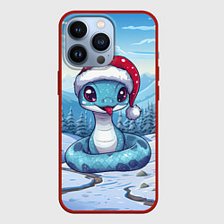 Чехол для iPhone 13 Pro Змейка показывает язык, цвет: 3D-красный
