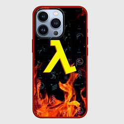 Чехол для iPhone 13 Pro Half life fere steel, цвет: 3D-красный