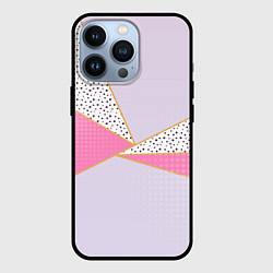 Чехол для iPhone 13 Pro Геометрическая абстракция с треугольниками и пятни, цвет: 3D-черный