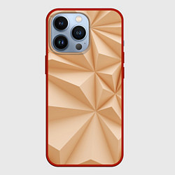 Чехол для iPhone 13 Pro Бежевые полигональные фигуры, цвет: 3D-красный