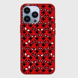 Чехол для iPhone 13 Pro Дэдпул и Человек паук, цвет: 3D-красный