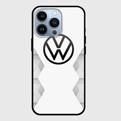 Чехол для iPhone 13 Pro Volkswagen white poly, цвет: 3D-черный
