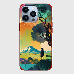 Чехол для iPhone 13 Pro На природе абстракция, цвет: 3D-красный