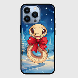 Чехол для iPhone 13 Pro Милая змейка с бантиком, цвет: 3D-черный