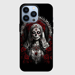Чехол для iPhone 13 Pro Девушка в гриме Санта Муэрто, цвет: 3D-черный