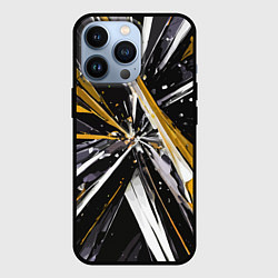 Чехол для iPhone 13 Pro Чёрно-жёлто-белая абстракция, цвет: 3D-черный