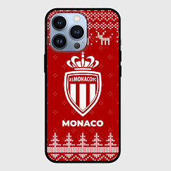 Чехол для iPhone 13 Pro Новогодний Monaco с оленями, цвет: 3D-черный