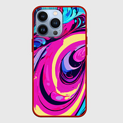 Чехол для iPhone 13 Pro Сине-розовый узор, цвет: 3D-красный