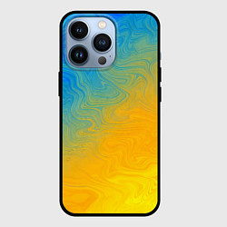 Чехол для iPhone 13 Pro Желто голубой градиент, цвет: 3D-черный