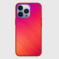 Чехол для iPhone 13 Pro Градиент в косую полоску, цвет: 3D-красный