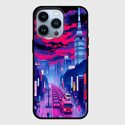 Чехол для iPhone 13 Pro Яркий японский мегаполис, цвет: 3D-черный