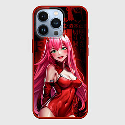 Чехол для iPhone 13 Pro Zero Two anime sexy, цвет: 3D-красный