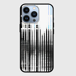 Чехол для iPhone 13 Pro Сине-чёрный гранж на белом фоне, цвет: 3D-черный