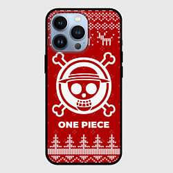 Чехол для iPhone 13 Pro Новогодний One Piece с оленями, цвет: 3D-черный