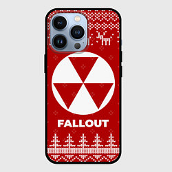 Чехол для iPhone 13 Pro Новогодний Fallout с оленями, цвет: 3D-черный