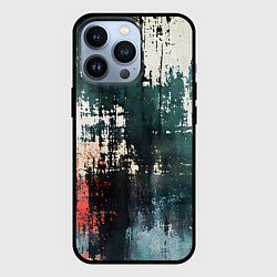 Чехол для iPhone 13 Pro Чёрно-красная ржавчина на белом фоне, цвет: 3D-черный
