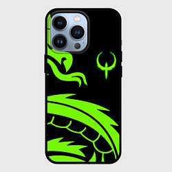 Чехол для iPhone 13 Pro Квейк кислотный дракон лого, цвет: 3D-черный
