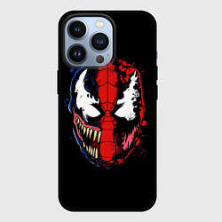 Чехол для iPhone 13 Pro Веном Карнаж и Человек паук, цвет: 3D-черный