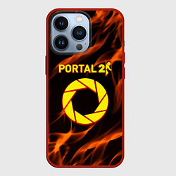 Чехол для iPhone 13 Pro Portal flame steel, цвет: 3D-красный