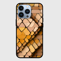 Чехол для iPhone 13 Pro Жёлтые рельефные плитки, цвет: 3D-черный