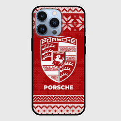 Чехол для iPhone 13 Pro Новогодний Porsche, цвет: 3D-черный