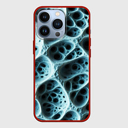 Чехол для iPhone 13 Pro Белая пористая структура, цвет: 3D-красный