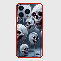 Чехол для iPhone 13 Pro Шарики черепа, цвет: 3D-красный