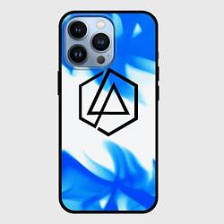 Чехол для iPhone 13 Pro Linkin park blue flame, цвет: 3D-черный