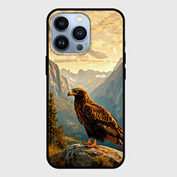Чехол для iPhone 13 Pro Орел в горах, цвет: 3D-черный