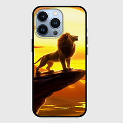 Чехол для iPhone 13 Pro Лев на закате на горе, цвет: 3D-черный