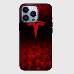 Чехол для iPhone 13 Pro Tesla red poly, цвет: 3D-черный