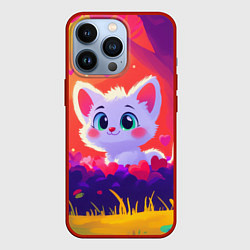 Чехол для iPhone 13 Pro Влюбленный милый песец, цвет: 3D-красный