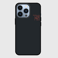 Чехол для iPhone 13 Pro Вязью Татьяна - красная надпись, цвет: 3D-черный