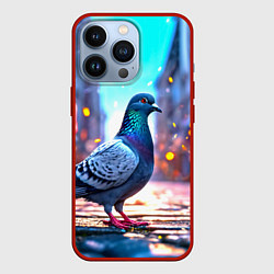 Чехол для iPhone 13 Pro Городской голубь, цвет: 3D-красный