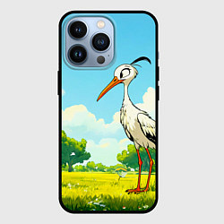 Чехол для iPhone 13 Pro Аист в лесу, цвет: 3D-черный