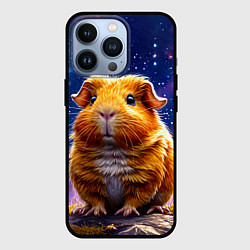 Чехол для iPhone 13 Pro Морская свинка в космосе, цвет: 3D-черный