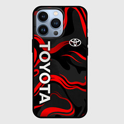 Чехол для iPhone 13 Pro Toyota - красные языки пламени, цвет: 3D-черный