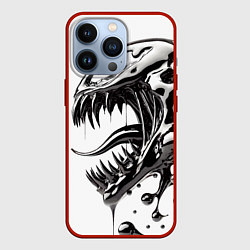 Чехол для iPhone 13 Pro Свирепая морда Венома - ядовитая слизь, цвет: 3D-красный
