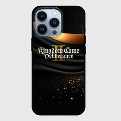 Чехол iPhone 13 Pro Kingdom Come Deliverance 2 черная ткань с золотом