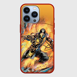 Чехол для iPhone 13 Pro Scorpion - Mortal Kombat, цвет: 3D-красный