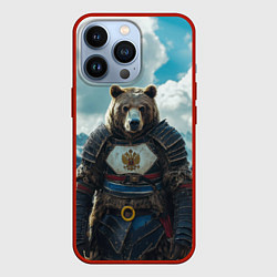 Чехол для iPhone 13 Pro Воин русский медведь, цвет: 3D-красный