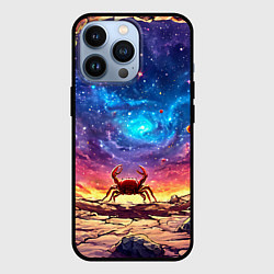 Чехол для iPhone 13 Pro Краб смотрит в космос, цвет: 3D-черный