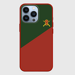 Чехол для iPhone 13 Pro Мотострелковые войска: герб со щитом, цвет: 3D-красный