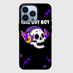 Чехол для iPhone 13 Pro Fall Out Boy неоновый череп, цвет: 3D-черный
