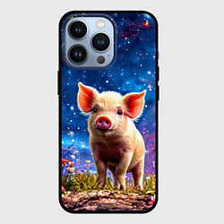 Чехол для iPhone 13 Pro Поросенок и звездное небо, цвет: 3D-черный