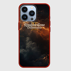 Чехол для iPhone 13 Pro Kingdom Come Deliverance 2 dark sky, цвет: 3D-красный